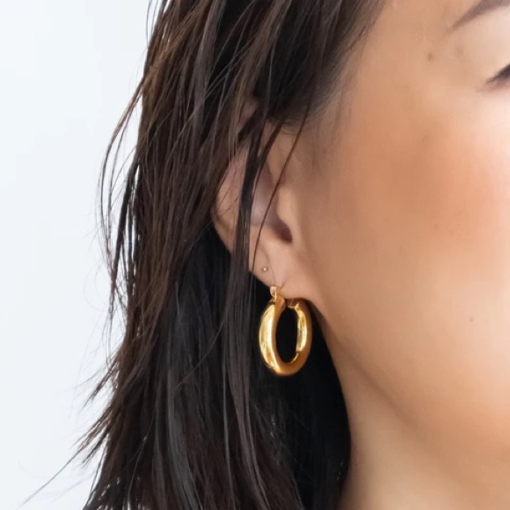 LUV AJ Baby Amalfi Tube Gold Hoops